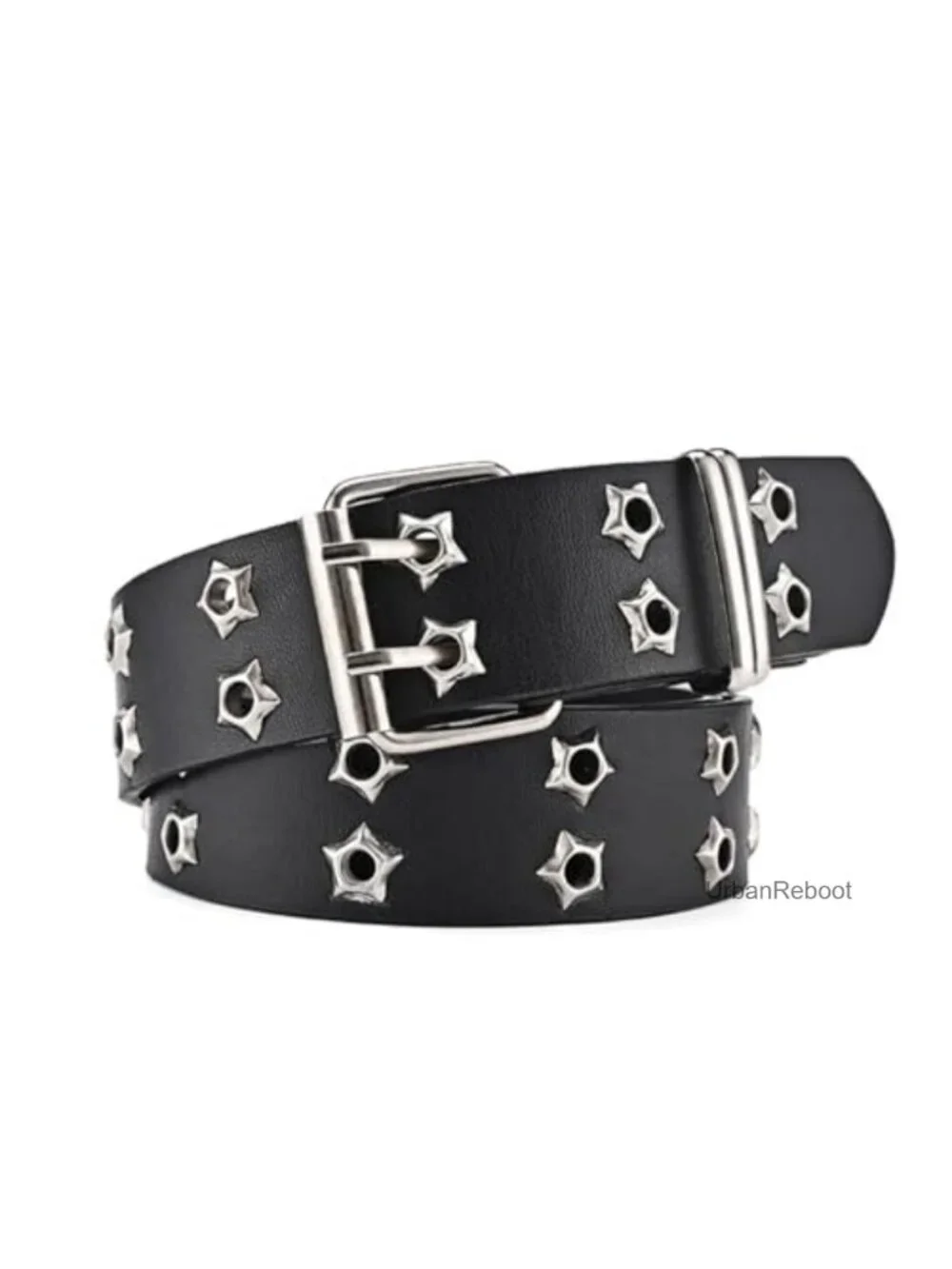 Y2K Star Double Buckle PU Leather Belt Punk Goth Belt